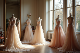 Atelier de haute couture à Paris avec designers et tissus luxueux