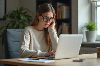 Jeune femme studieuse dans un bureau moderne