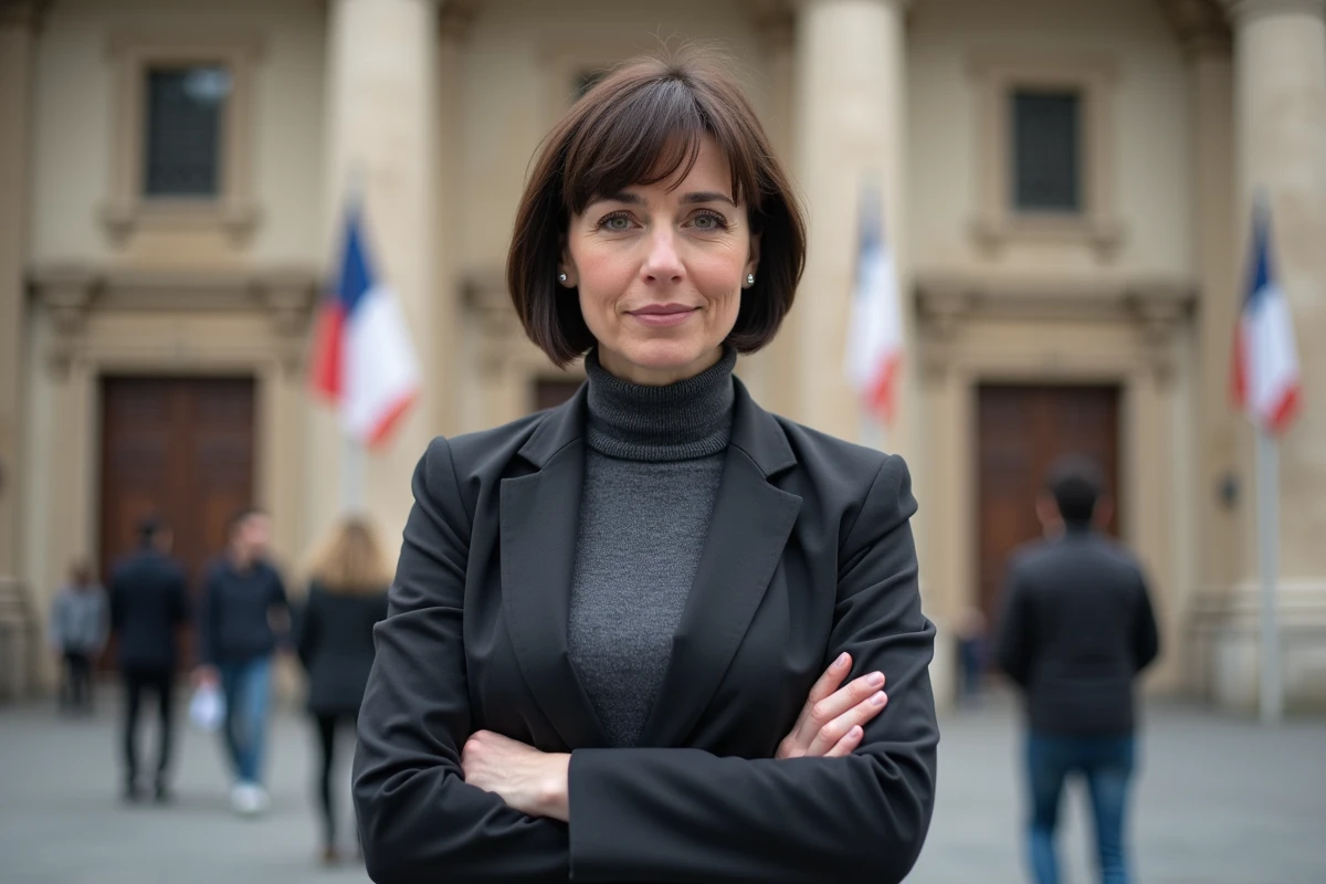 Femme française devant l